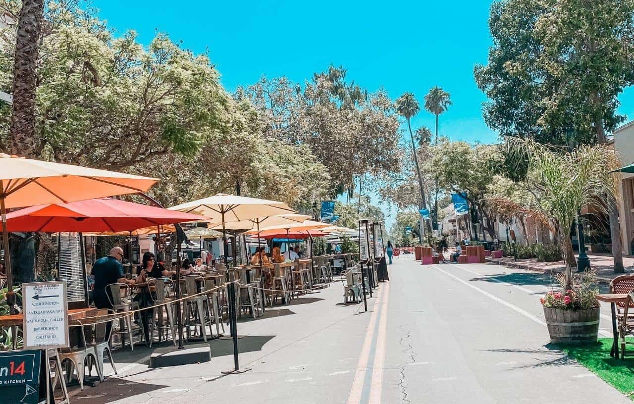 Restaurants in downtown Santa Barbara State Street