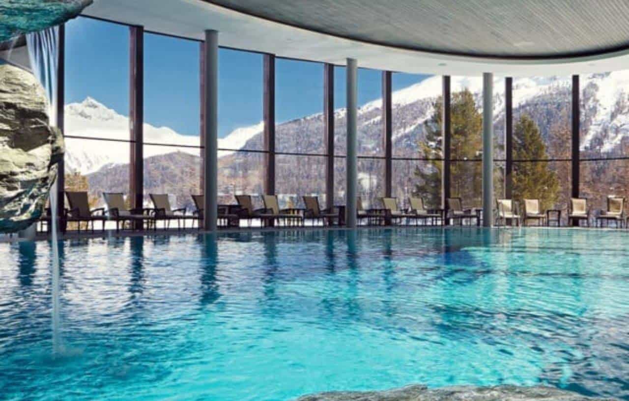 Luxury hotel in a winter wonderland at Badrutt's Palace hotel in Switzerland