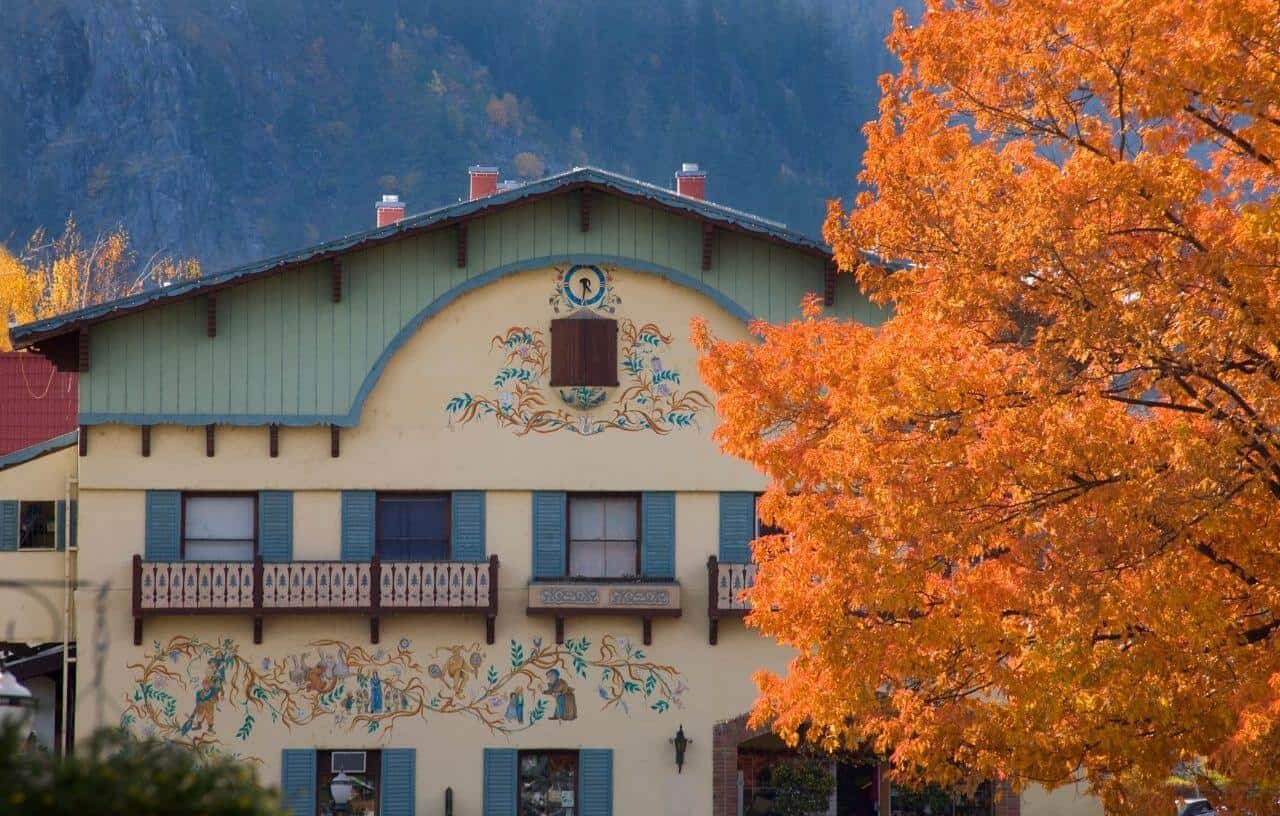 Peak colors in Leavenworth Washington Pacific Northwest to see fall foliage