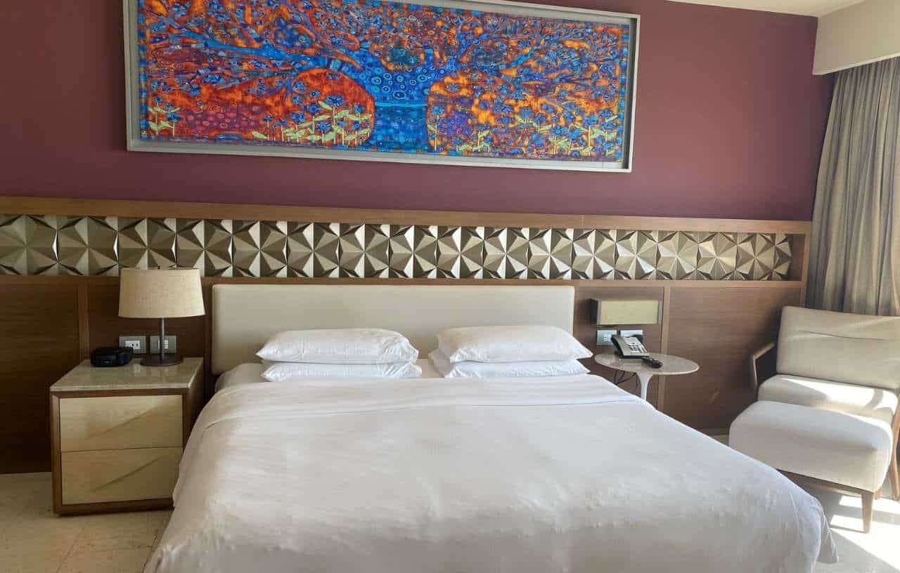 Bedroom at the all-inclusive Hyatt Ziva Cancun corner suite